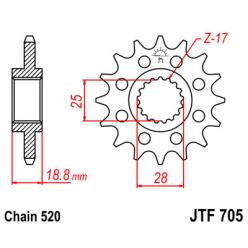 Звездочка передняя JT Sprockets (шаг 520 ) JT JTF705